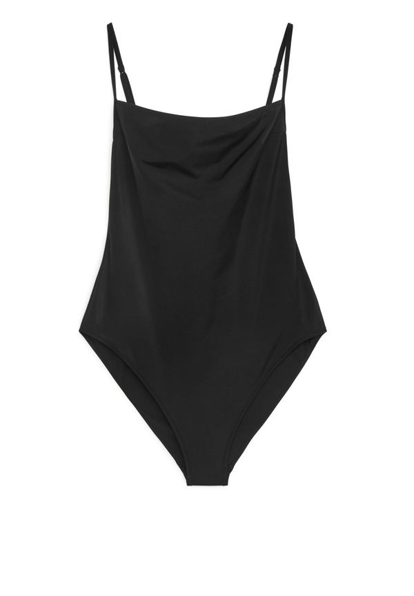 Square-Neck Swimsuit - Black