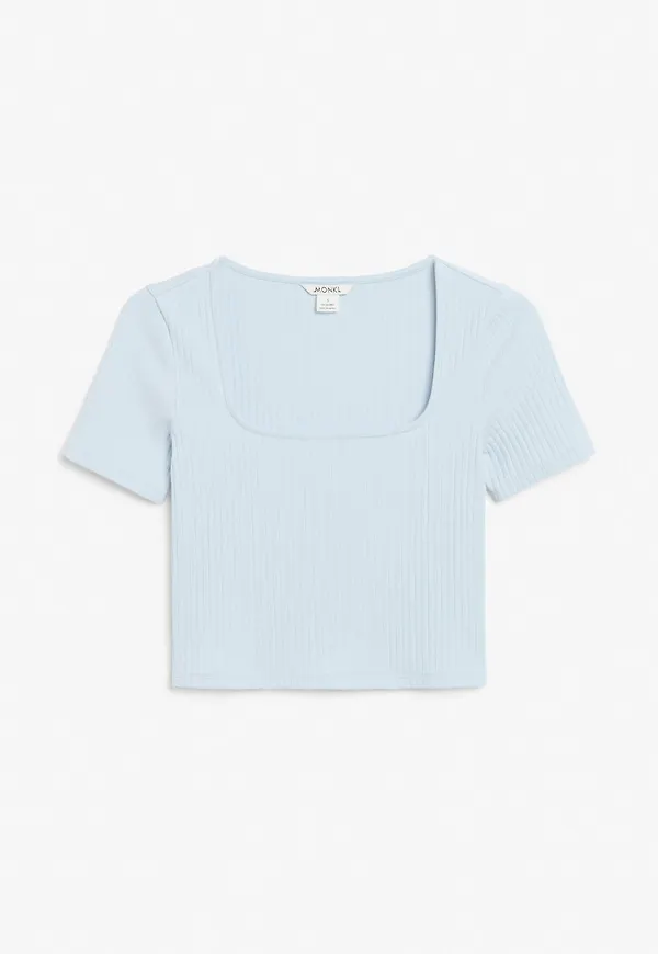 Square neck crop top - Blue
