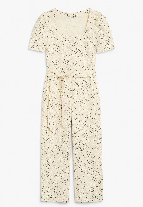 Square neck jumpsuit - Yellow