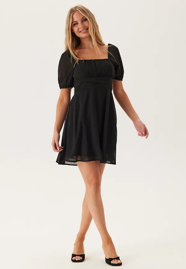 Square Neck S/S Georgette Dress