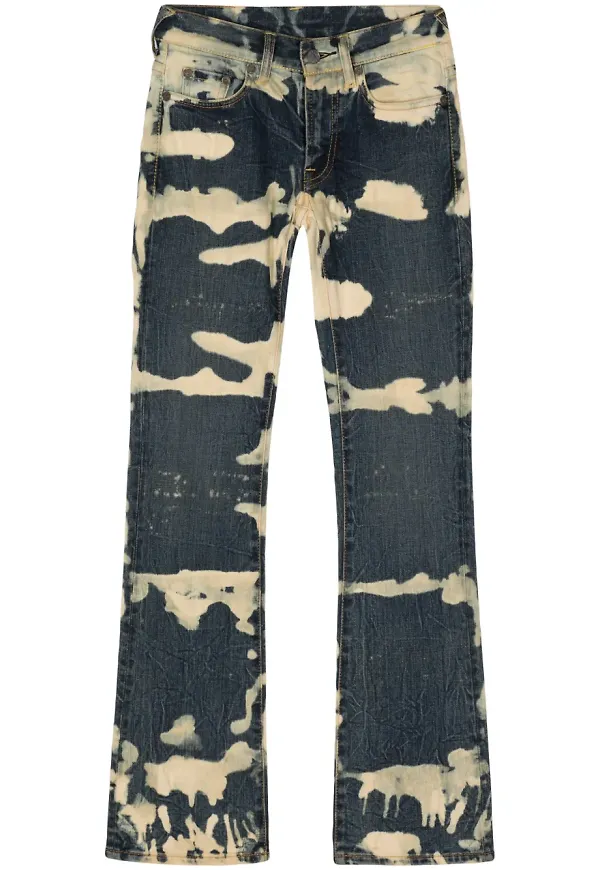 Stain Shade blekta bootcut-jeans - Blå