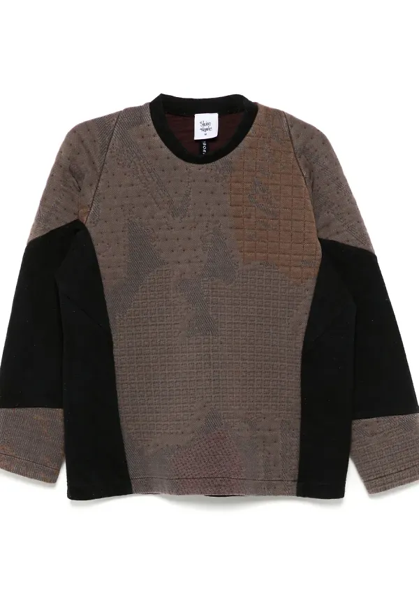 Stain Shade sweatshirt med panel - Brun