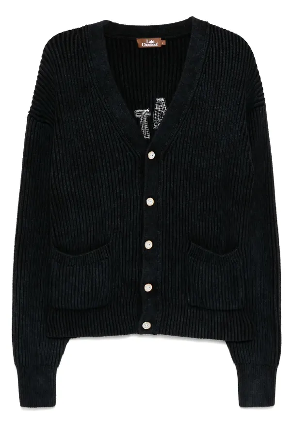 Stain Shade v-ringad cardigan - Blå