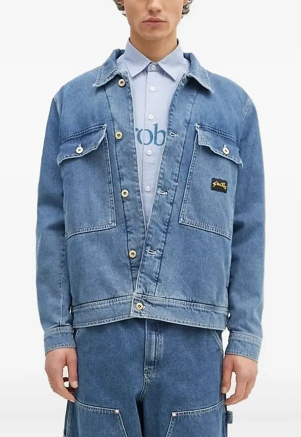 stan ray jeansjacka med ficka - Blå