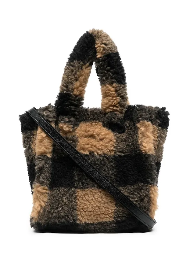 STAND STUDIO Lizzie skotskrutig totebag - Svart