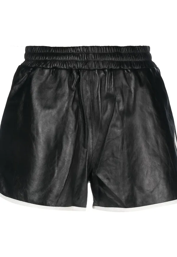 STAND STUDIO lädershorts - Svart