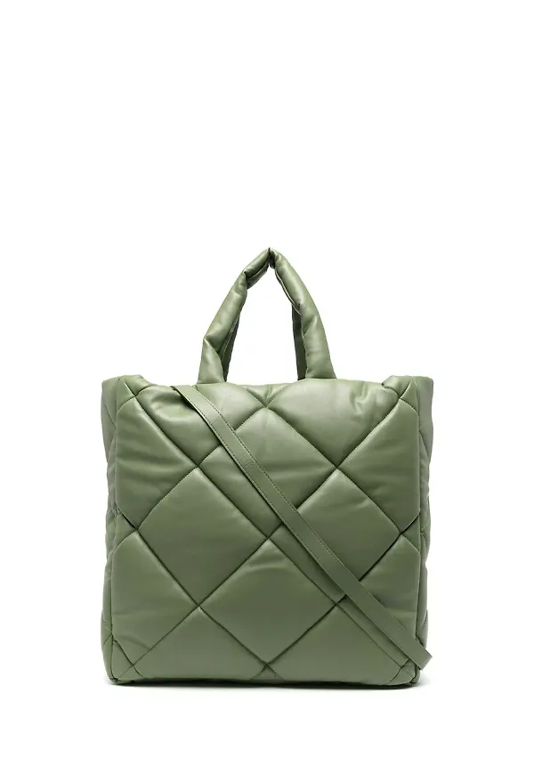 STAND STUDIO quiltad totebag - Grön