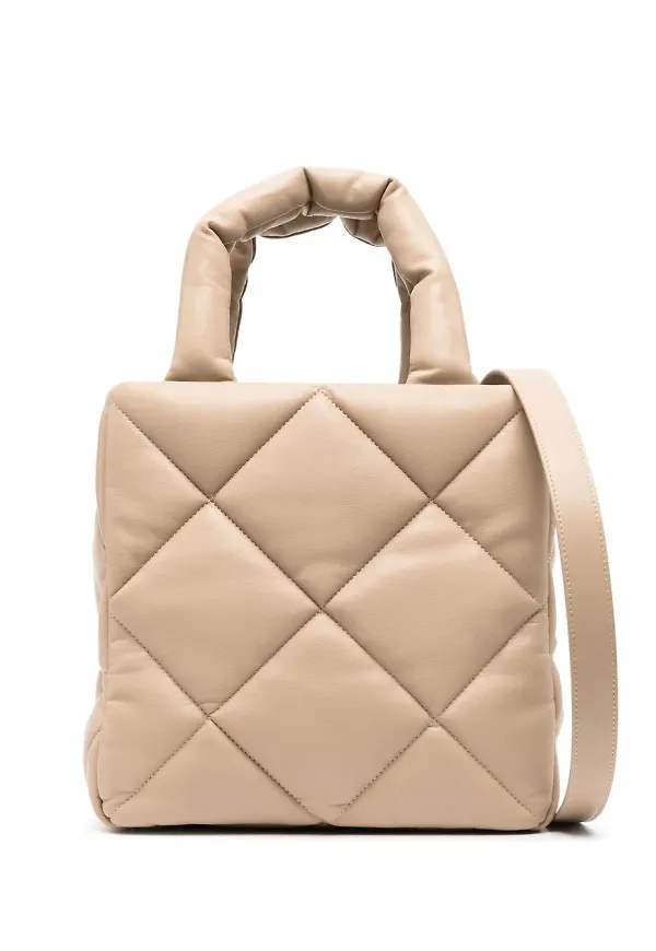 STAND STUDIO quiltad vadderad totebag - Neutral