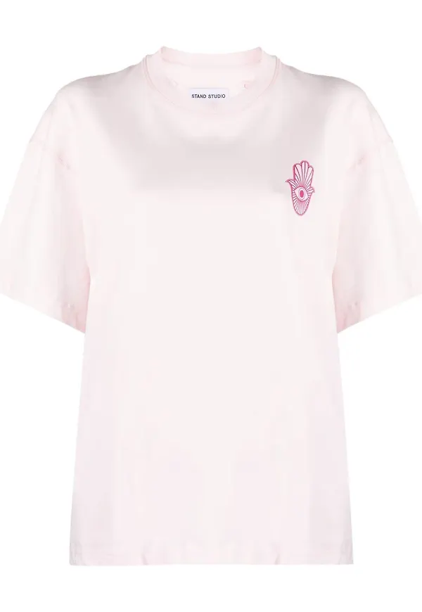 STAND STUDIO t-shirt med tryck - Rosa