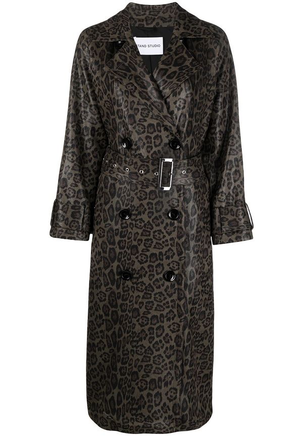 STAND STUDIO The Shelby leopardmönstrad trenchcoat - Grön