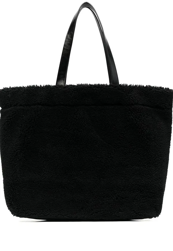 STAND STUDIO totebag i konstfårskinn - Svart