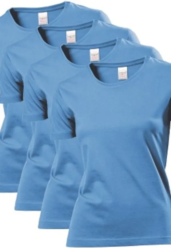 Stedman 4P Classic Women T-shirt Ljusblå bomull Large Dam