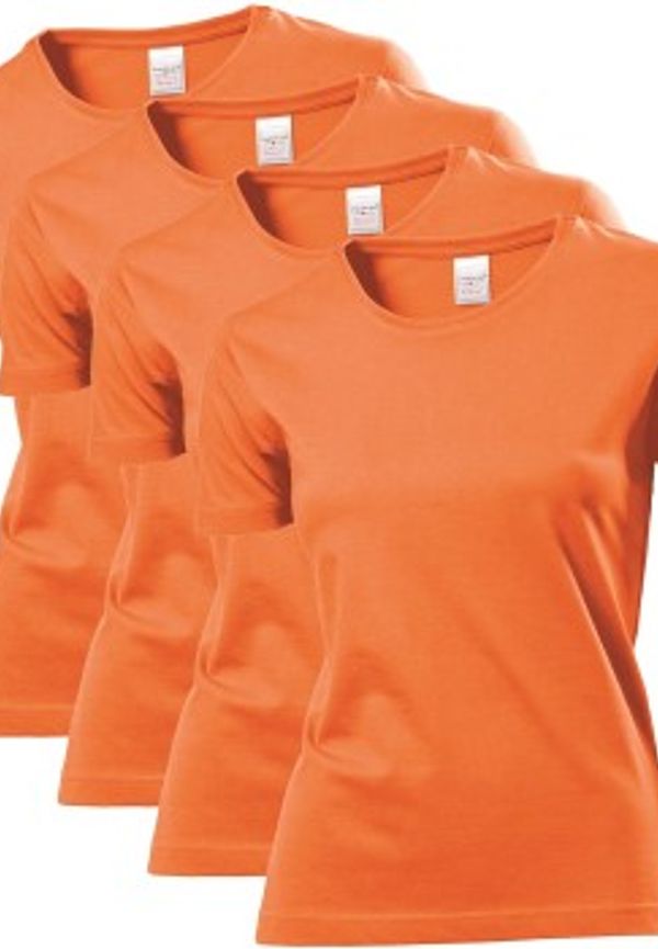 Stedman 4P Classic Women T-shirt Orange bomull X-Large Dam