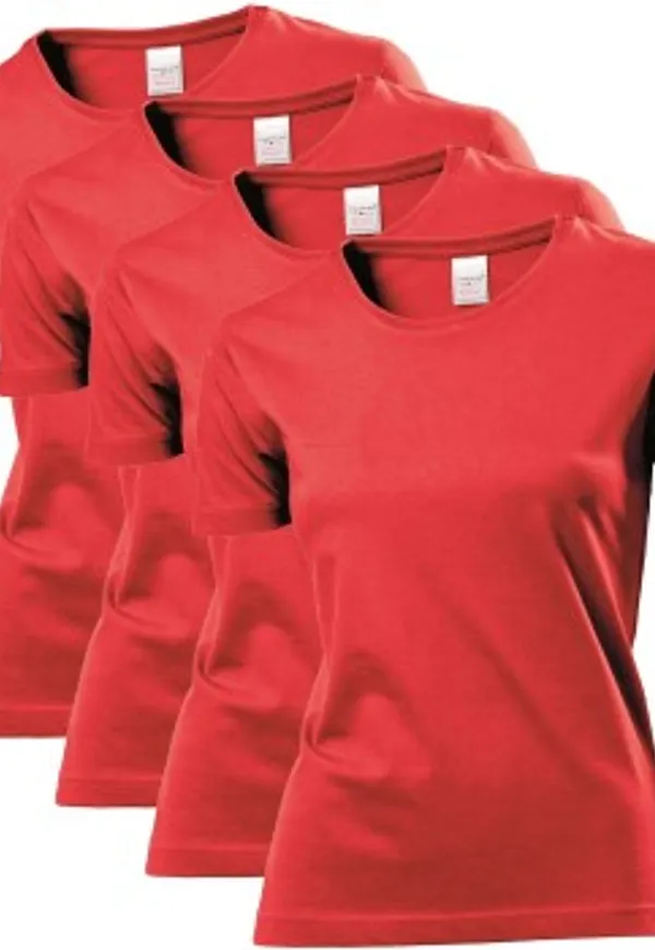 Stedman 4P Classic Women T-shirt Röd bomull X-Large Dam