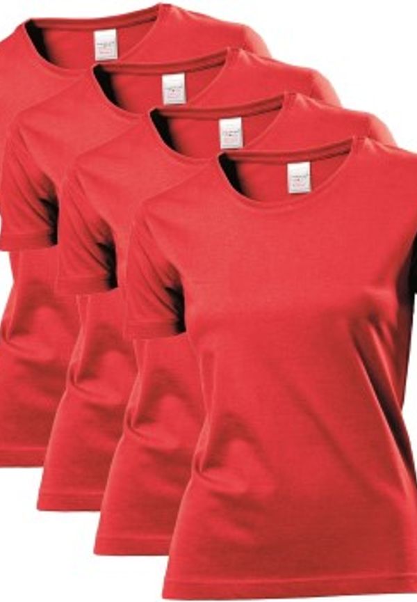 Stedman 4P Classic Women T-shirt Röd bomull X-Large Dam