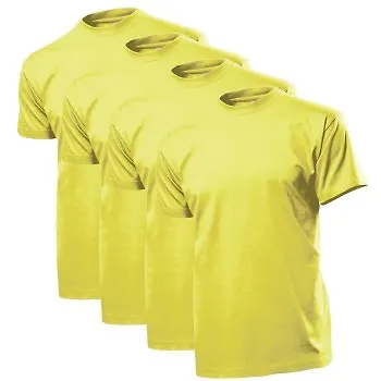 Stedman 4P Comfort Men T-shirt Gul bomull Small Herr