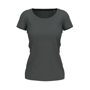 Stedman Claire Crew Neck Mörkgrå ringspunnen bomull X-Small Dam