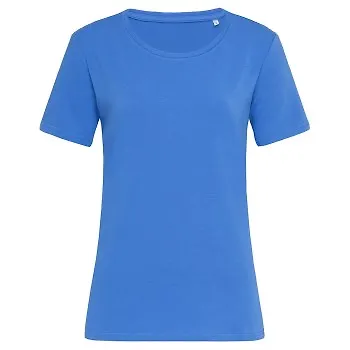 Stedman Claire Relaxed Women Crew Neck Blå ringspunnen bomull Large Dam