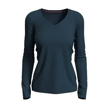 Stedman Claire V-neck Long Sleeve Marin ringspunnen bomull Medium Dam