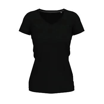 Stedman Claire V-neck Svart ringspunnen bomull Medium Dam