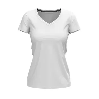 Stedman Claire V-neck Vit ringspunnen bomull Medium Dam