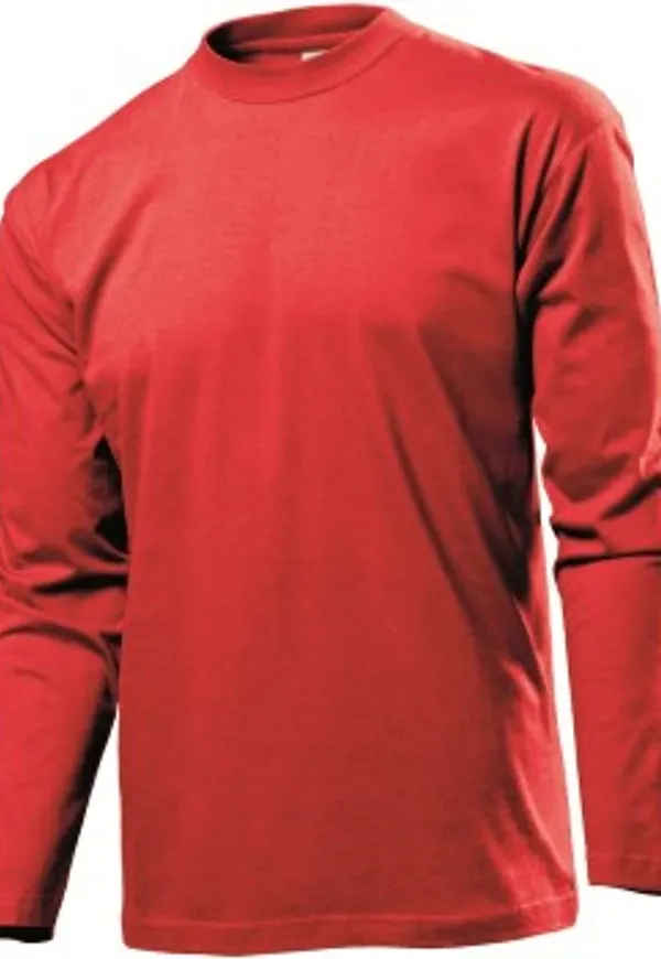 Stedman Classic Long Sleeve Men Röd bomull X-Large Herr