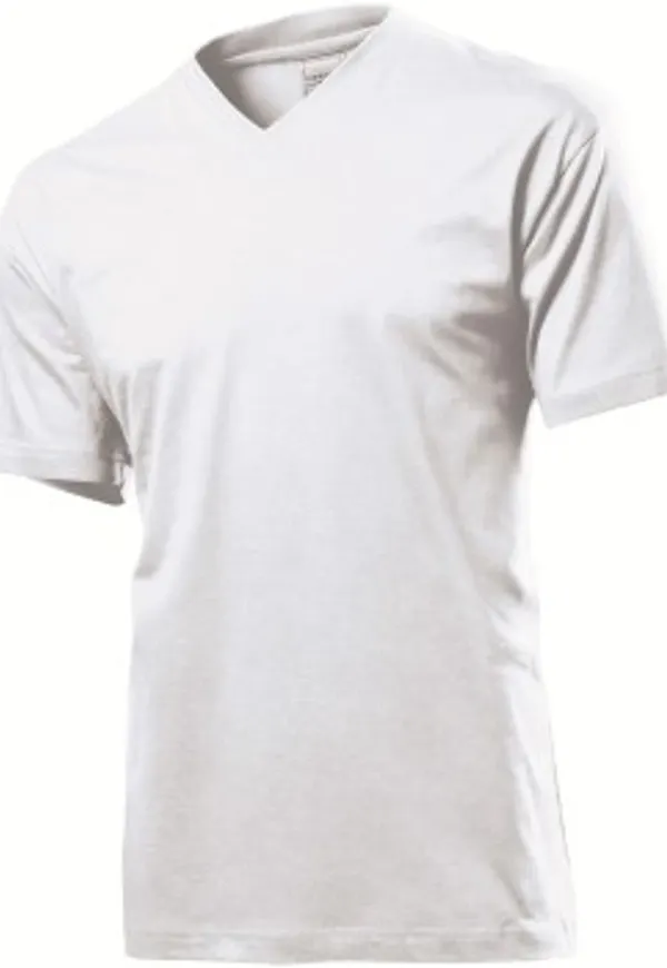 Stedman Classic V-Neck Men T-shirt Vit bomull XX-Large Herr