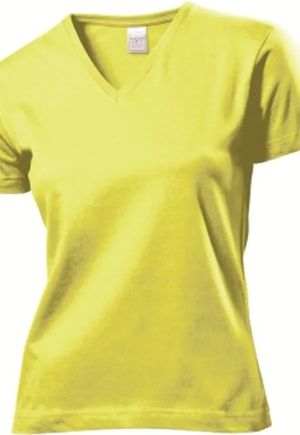 Stedman Classic V-Neck Women T-shirt Gul bomull X-Large Dam