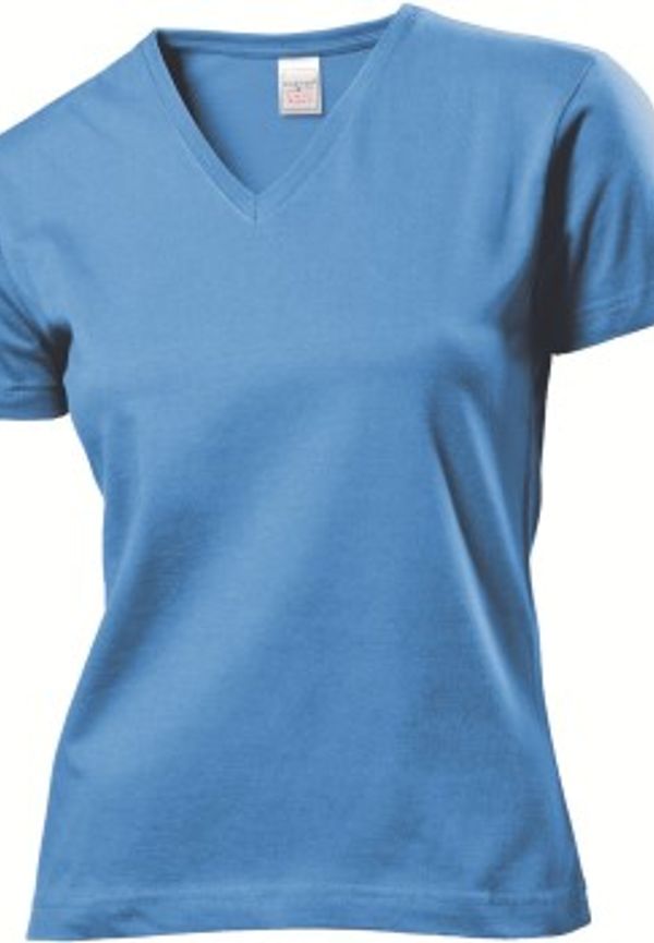 Stedman Classic V-Neck Women T-shirt Ljusblå bomull X-Large Dam