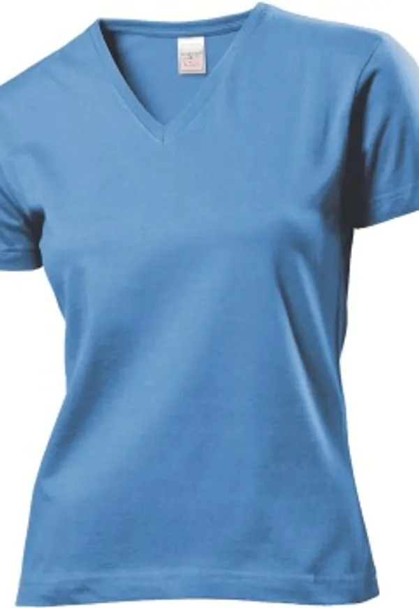 Stedman Classic V-Neck Women T-shirt Ljusblå bomull X-Large Dam