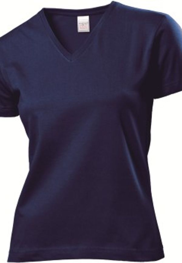 Stedman Classic V-Neck Women T-shirt Marin bomull X-Large Dam