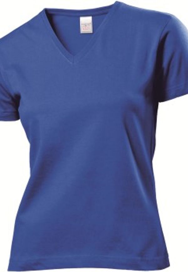 Stedman Classic V-Neck Women T-shirt Royalblå bomull X-Large Dam