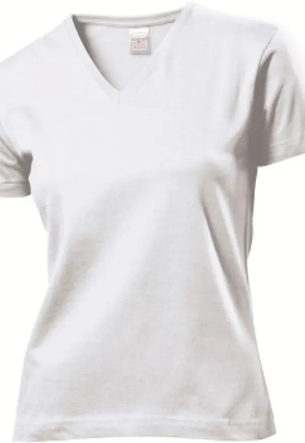 Stedman Classic V-Neck Women T-shirt Vit bomull X-Large Dam