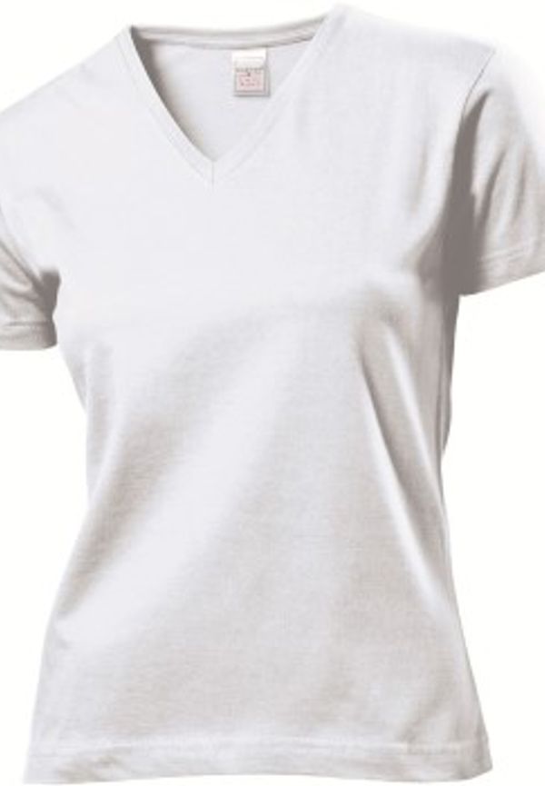 Stedman Classic V-Neck Women T-shirt Vit bomull X-Large Dam