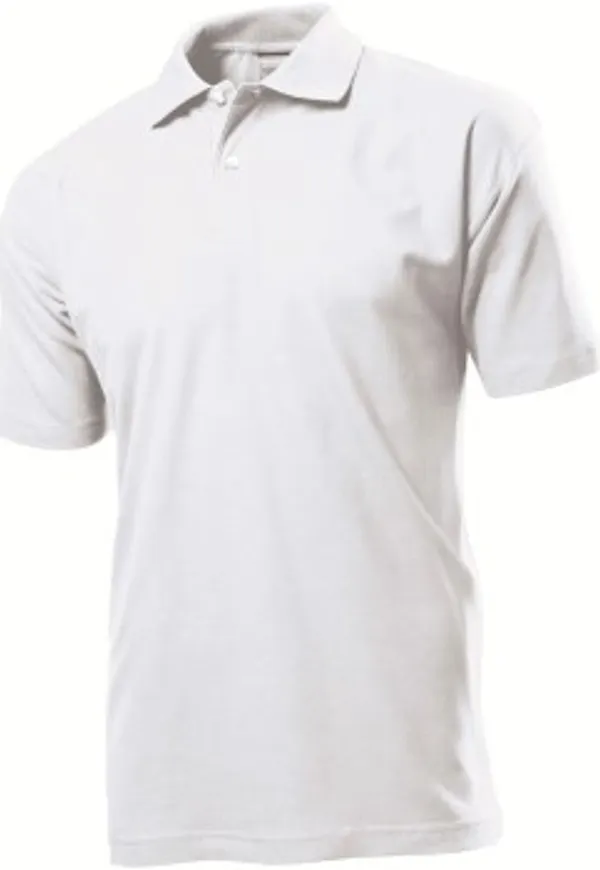Stedman Polo Men Vit bomull Small Herr