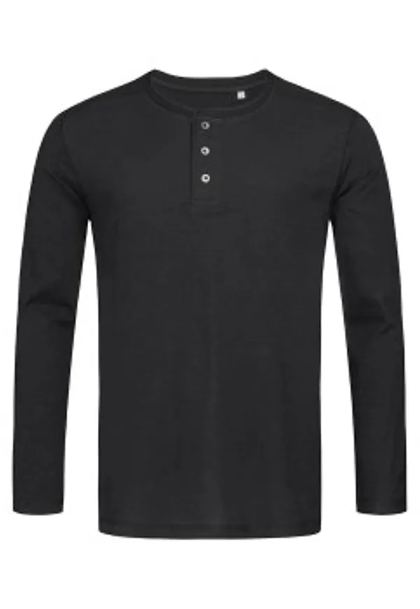 Stedman Shawn Henley Long Sleeve For Men Svart XX-Large Herr
