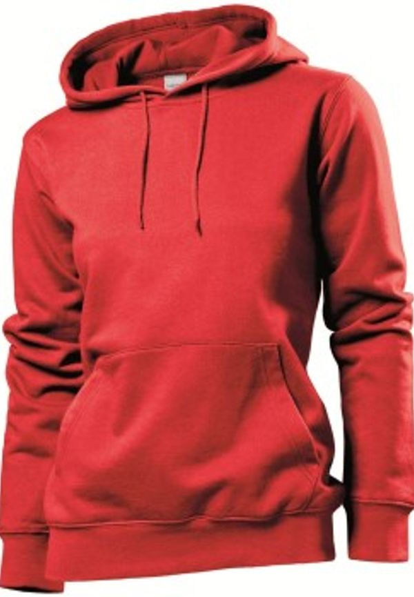 Stedman Sweatshirt Hooded Women Röd X-Large Dam