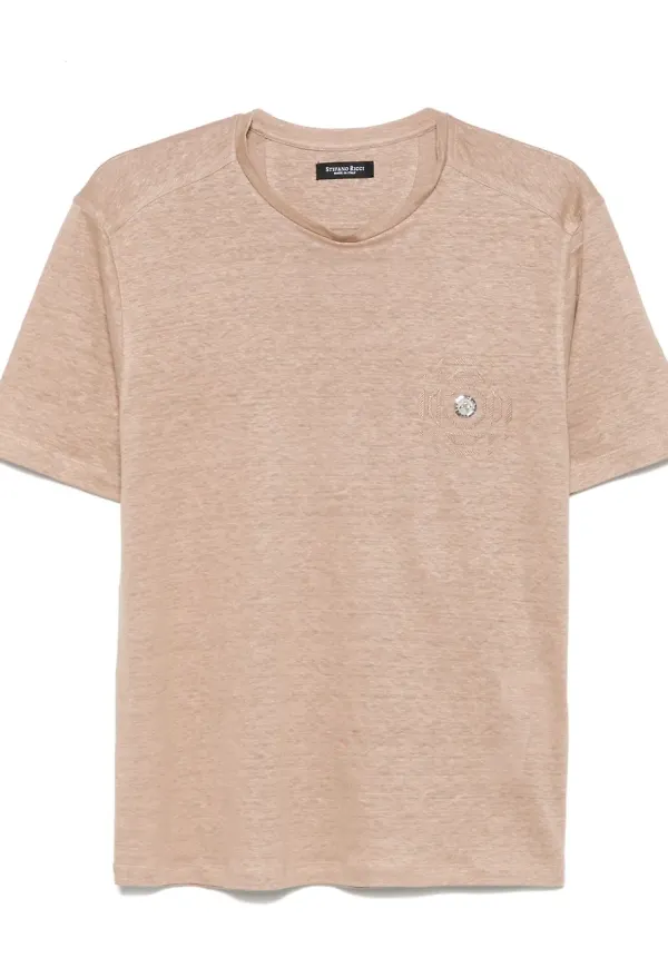 Stefano Ricci t-shirt i linne - Neutral