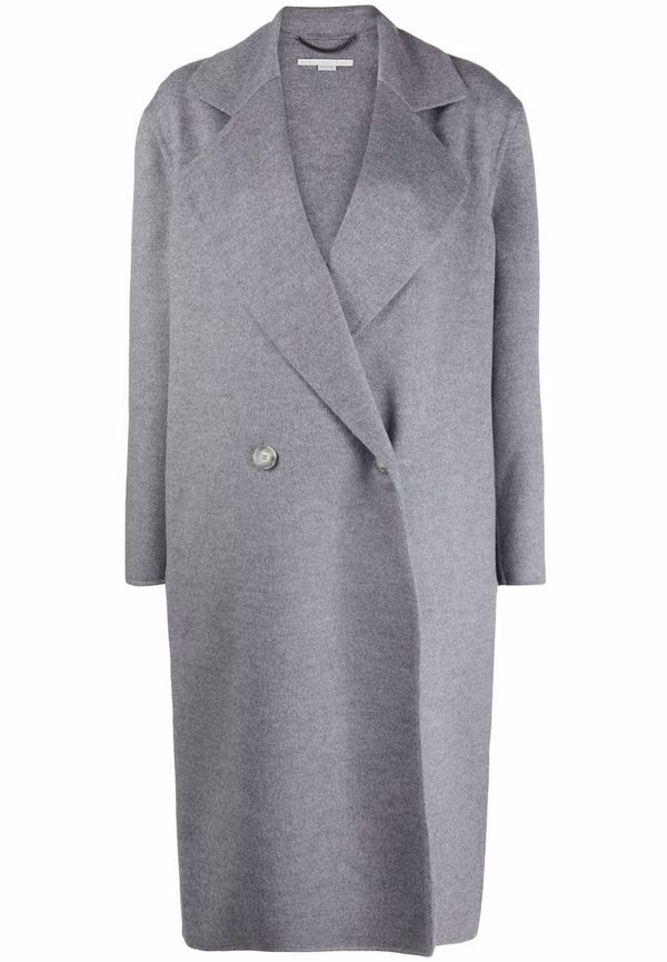 Stella McCartney dubbelknäppt yllekappa i oversize-modell - Grå