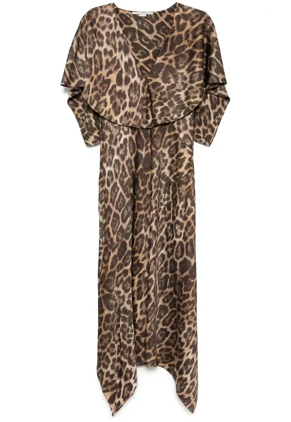 Stella McCartney leopardmönstrad midiklänning - Brun