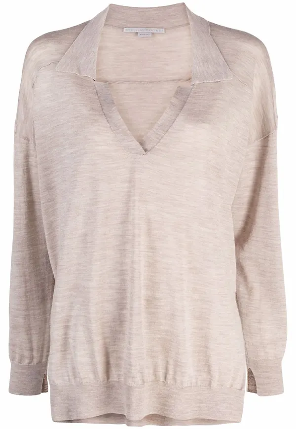 Stella McCartney topp med krage - Neutral