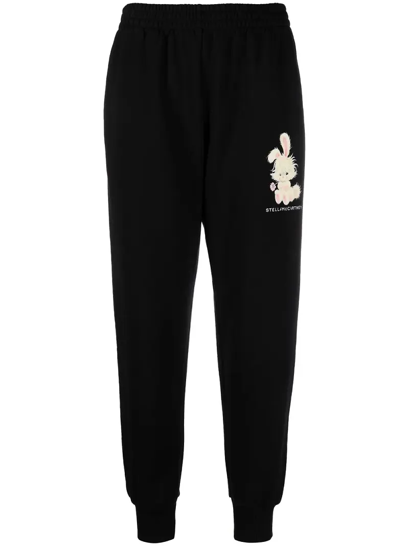 Stella McCartney trackpants med grafiskt tryck - Svart