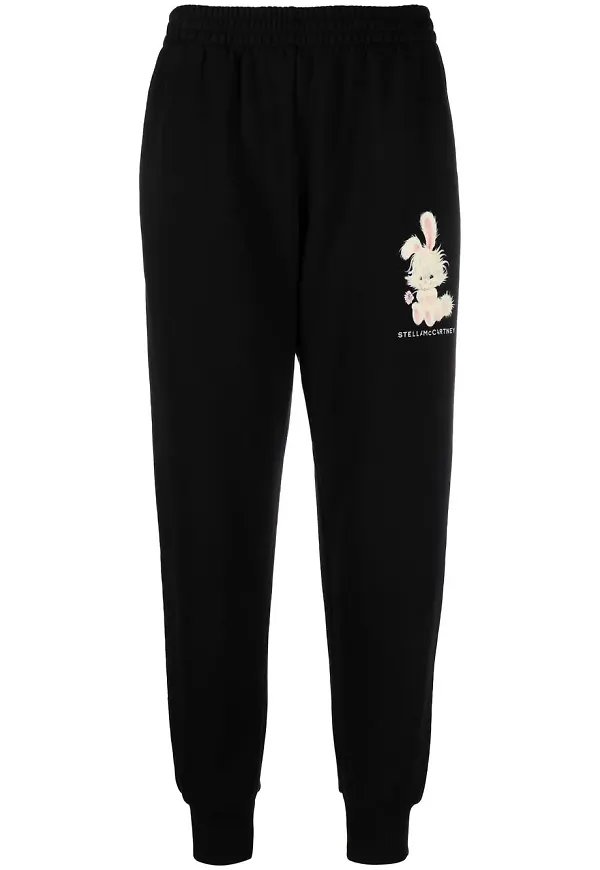 Stella McCartney trackpants med grafiskt tryck - Svart