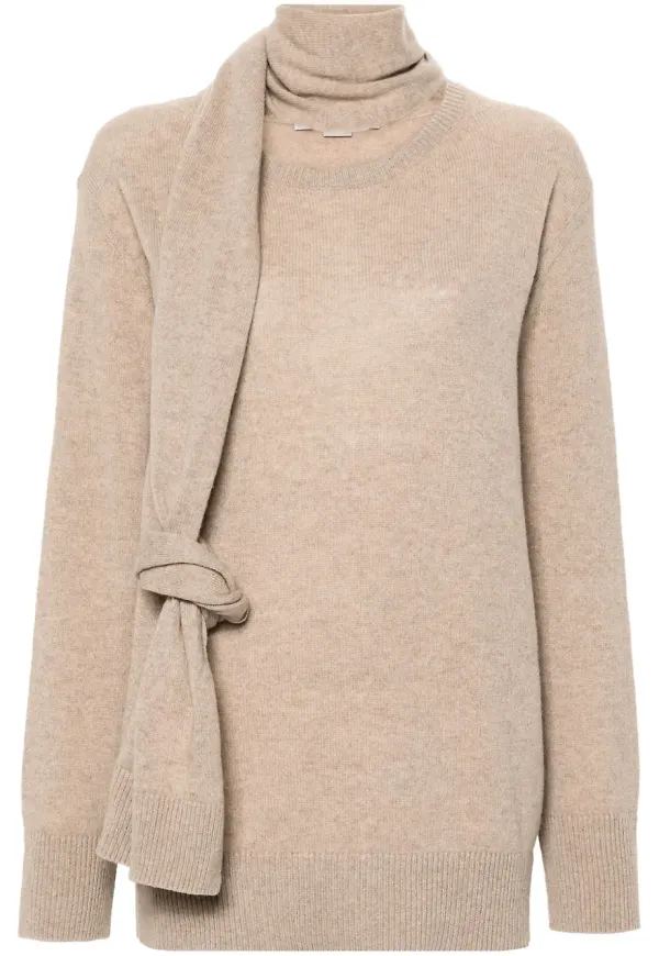 Stella McCartney tröja med draperad detalj - Neutral