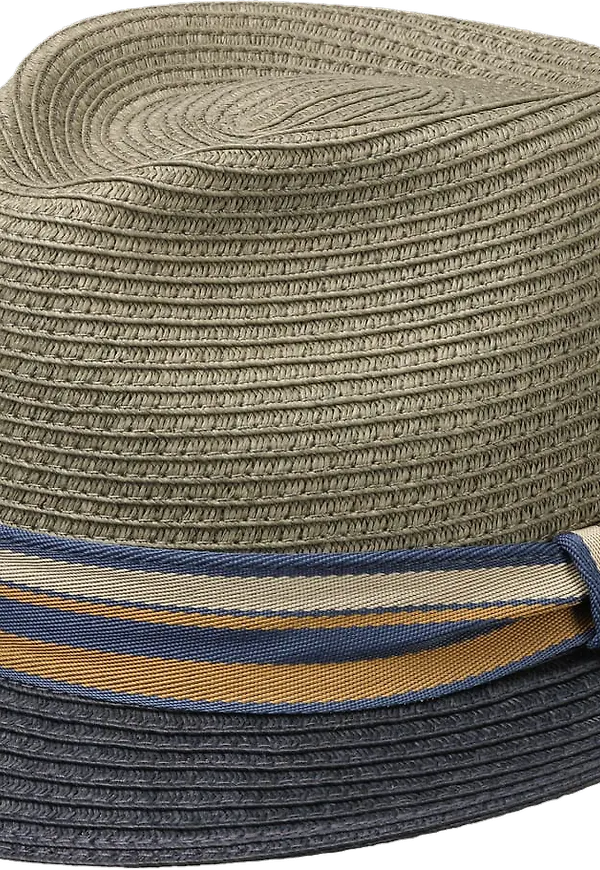 Stetson Licano Toyo Trilby Straw Hat Navy