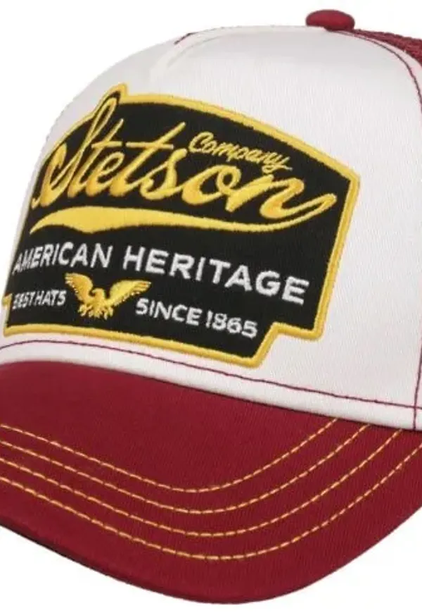 Stetson Men's Trucker Cap American Heritage Wine Red/White