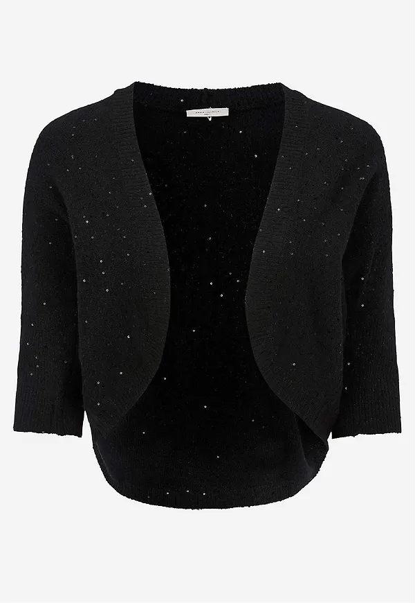 Stickad bolero med paljetter