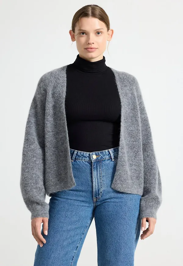 Stickad cardigan i ullblandning