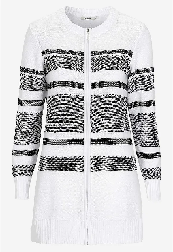 Stickad cardigan med dragkedja