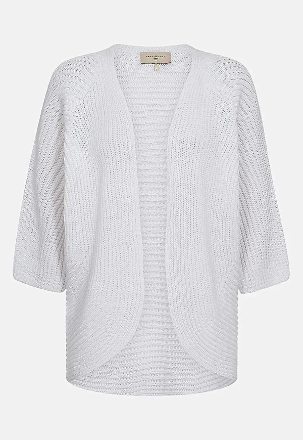 Stickad cardigan med trekvartsärm
